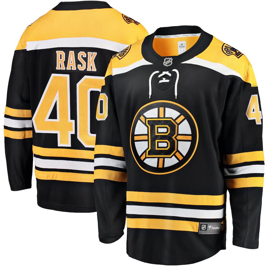 Men Boston Bruins #40 Tuukka Rask Fanatics Branded Black Breakaway Player NHL Jersey